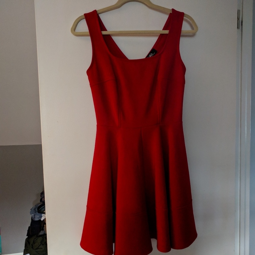 Red skater dress